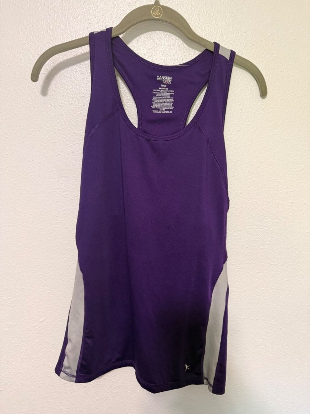 Danskin Now Athletic Tank Top Purple with Gray Fitted Womans 2X